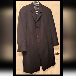 🎈CLEARANCE JONES NEW YORK Men's Black Wool Overcoat Size 48R